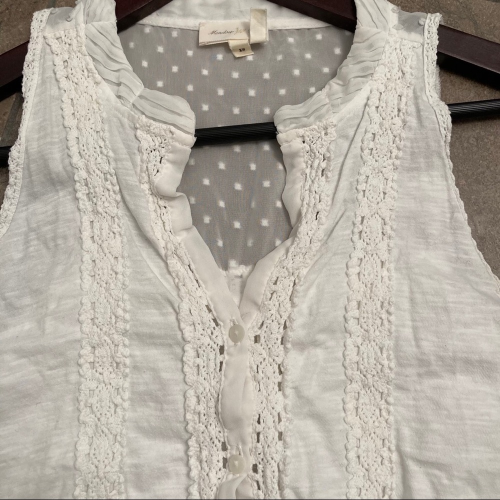 EUC! - Anthro | Meadow Rue Jenson Crochet Lace Top - Picture 5 of 9